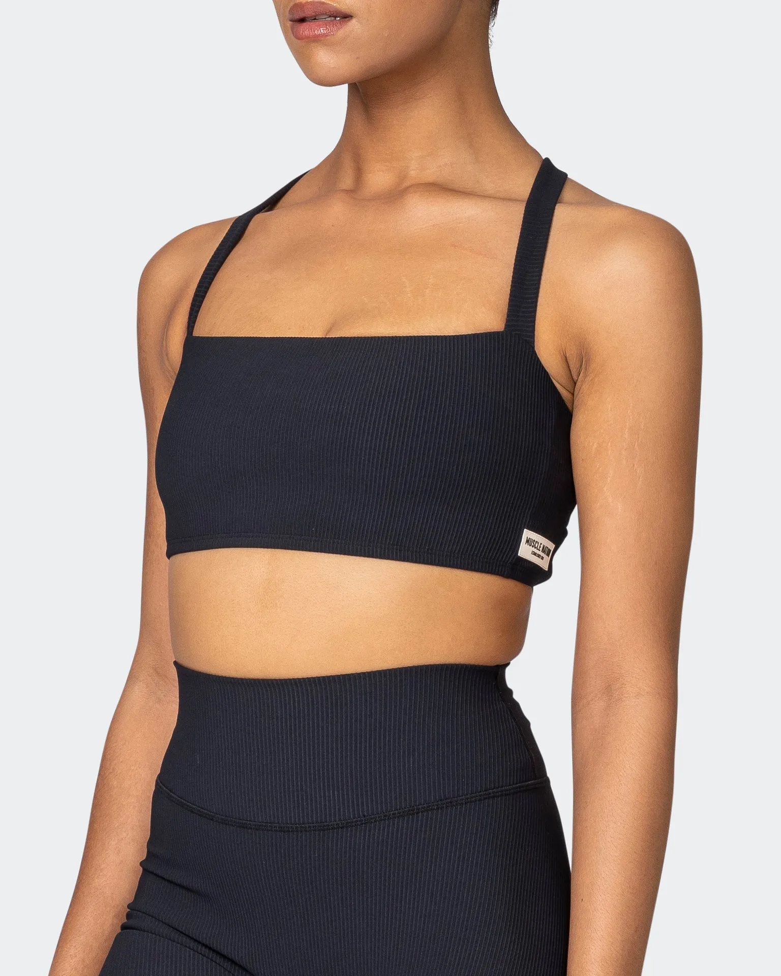 Twist Rib Bra - Black Everyday Support