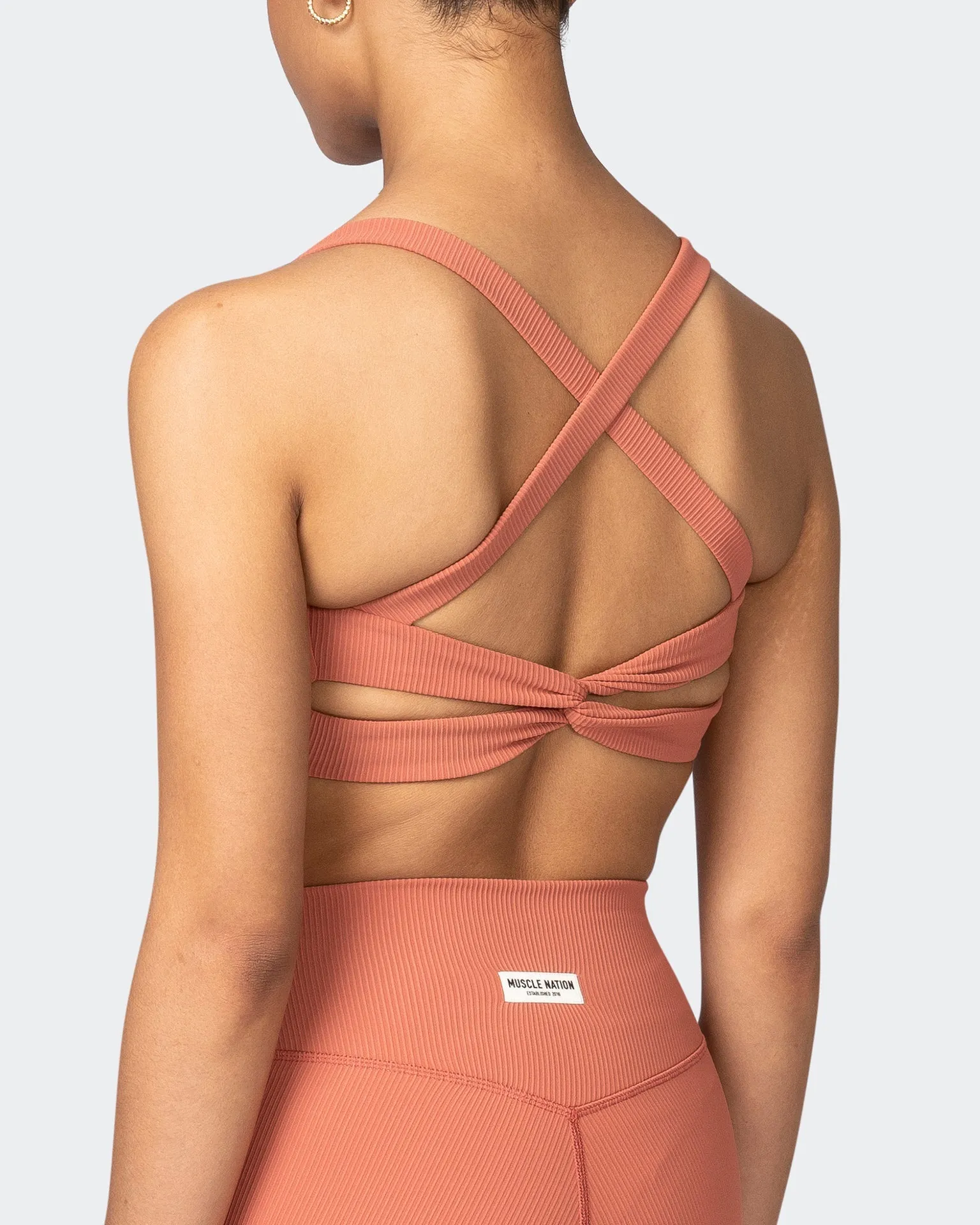 Twist Rib Bra - Burnt Sienna Everyday Support