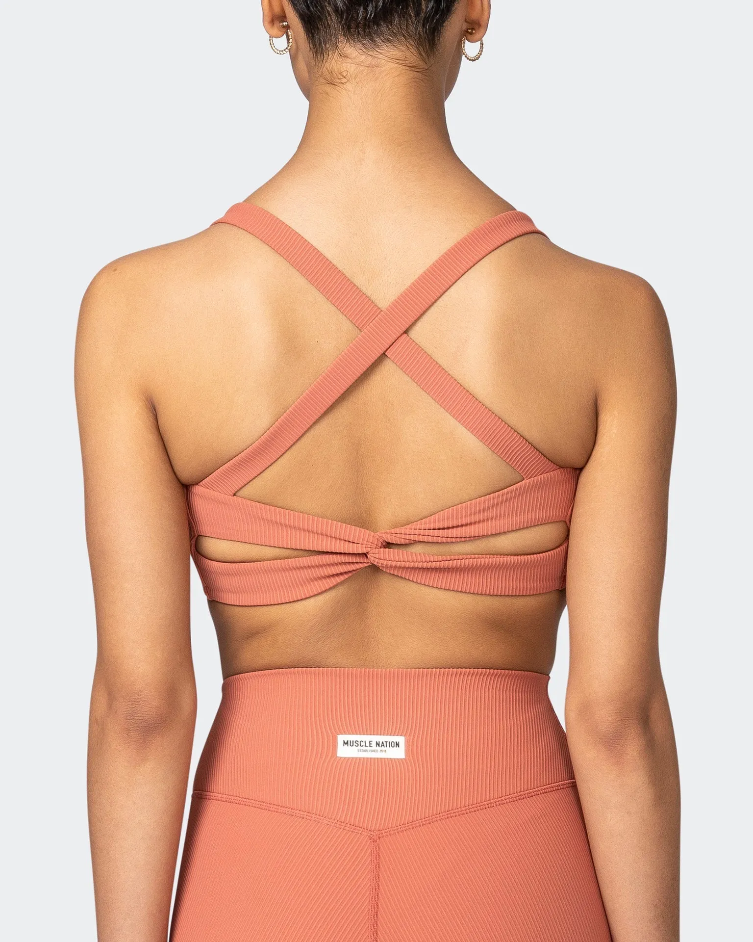 Twist Rib Bra - Burnt Sienna Everyday Support