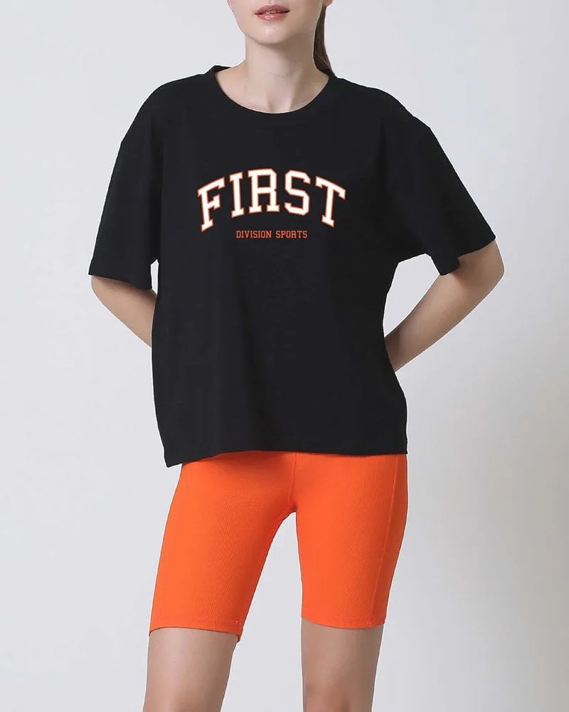 Varsity Tee - Black/Orange