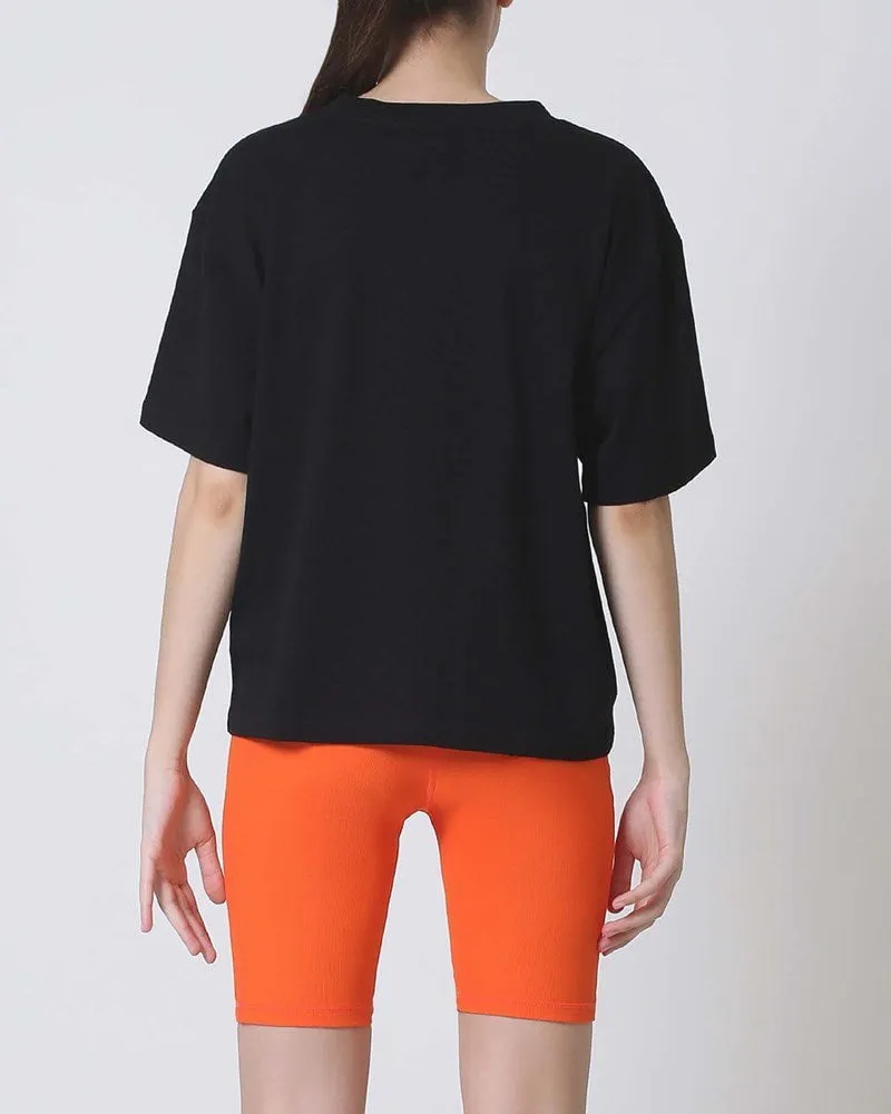 Varsity Tee - Black/Orange