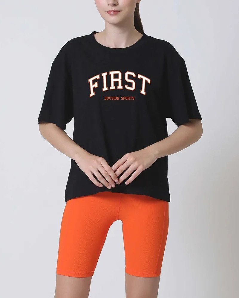 Varsity Tee - Black/Orange