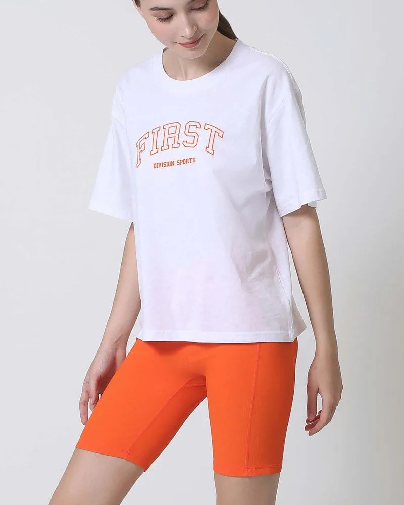 Varsity Tee - White/Orange