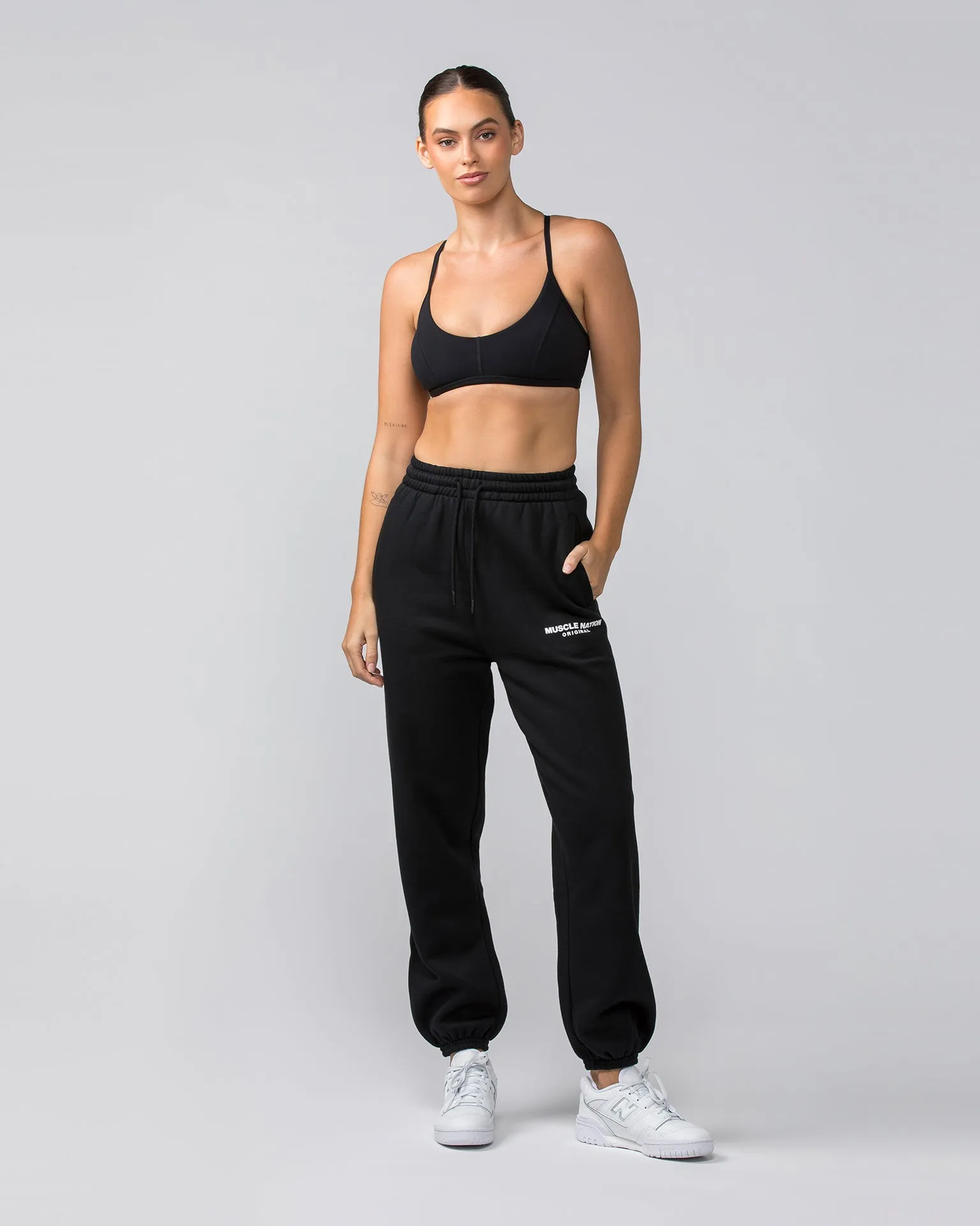 Weekend Slouchy Trackies - Black