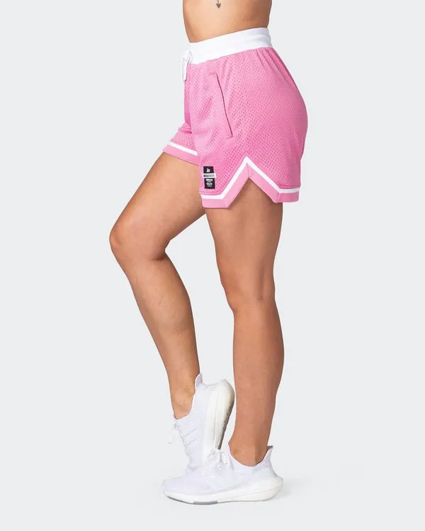 Womens Grand Slam Basketball Shorts - Candy Pink