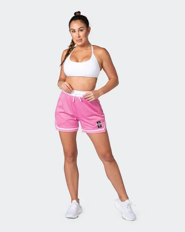 Womens Grand Slam Basketball Shorts - Candy Pink