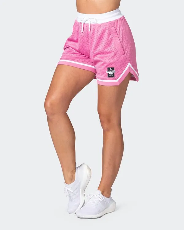 Womens Grand Slam Basketball Shorts - Candy Pink