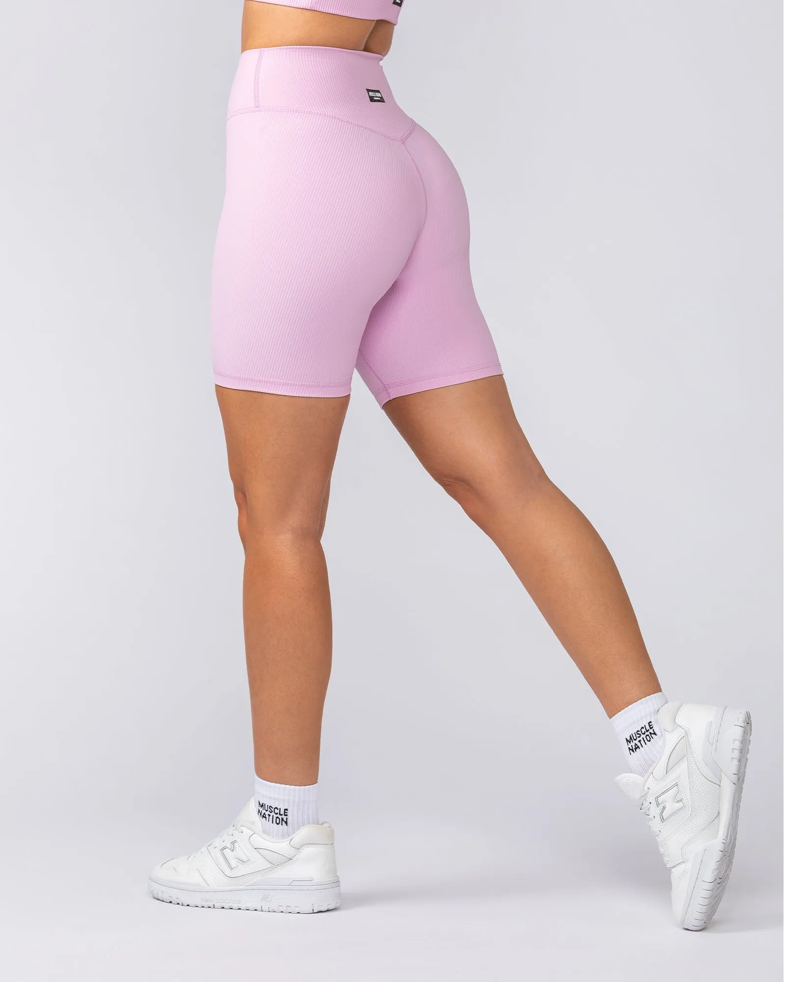 Zero Rise Rib Bike Shorts - Fairy Floss