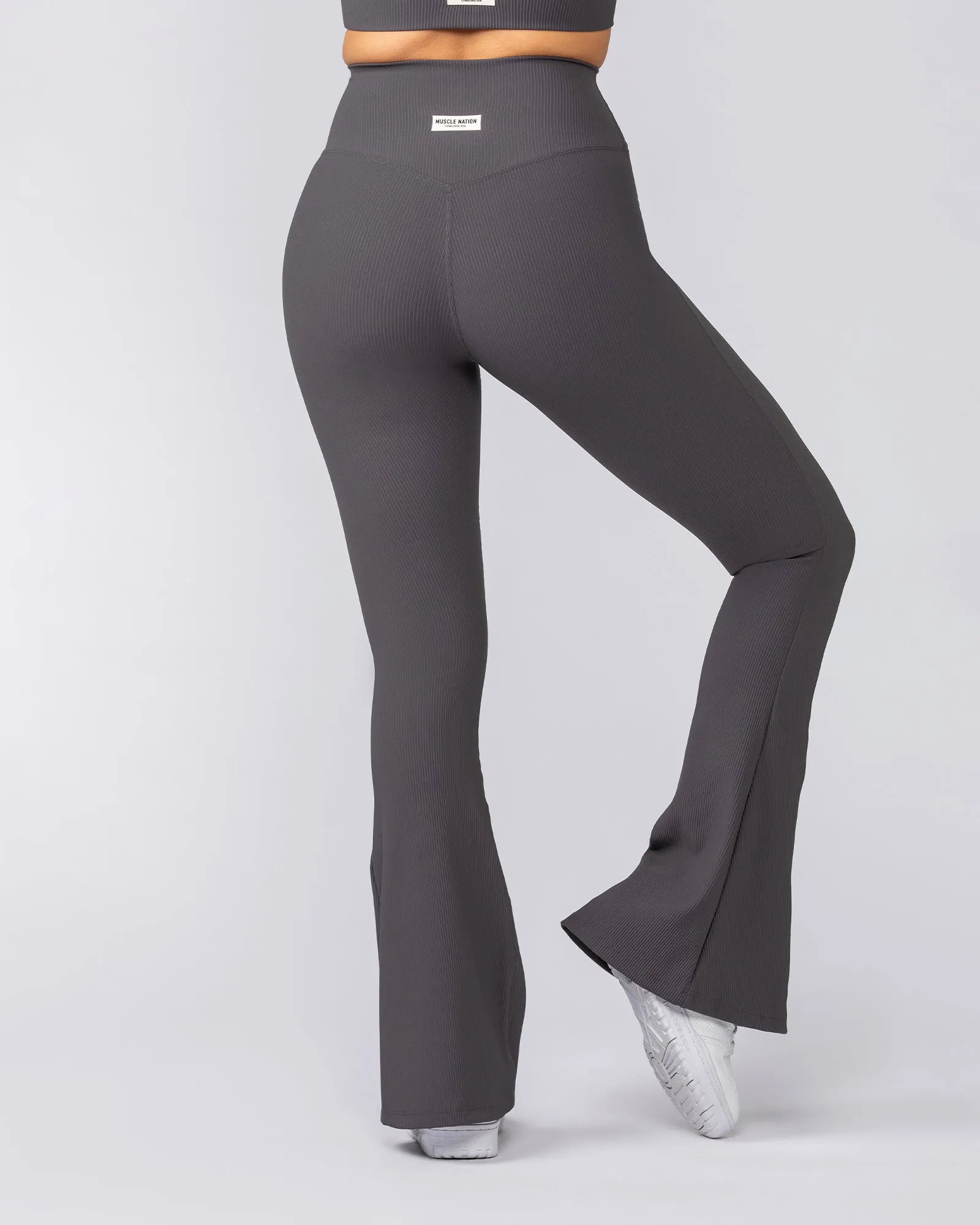 Zero Rise Rib Flare Leggings - Phantom