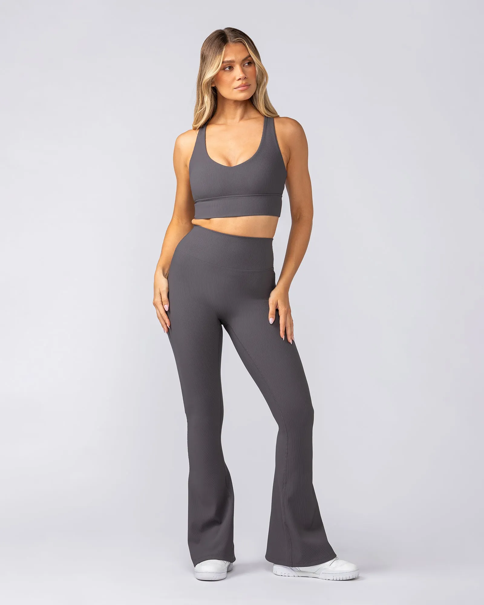Zero Rise Rib Flare Leggings - Phantom